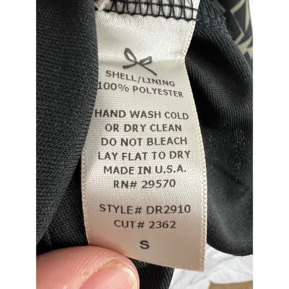 Anthropologie Everly Black/Tan Fit & Flare Geometric Fully Lined Dress Size S - Picture 7 of 7